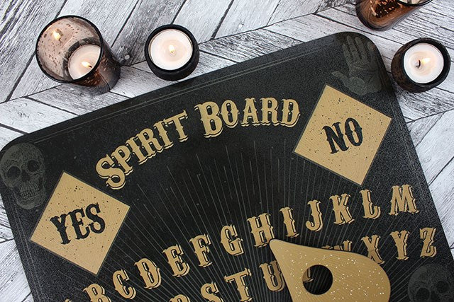 Skull Print Spirit Board – Gothic Ouija Board for Divination & Spirit Communication