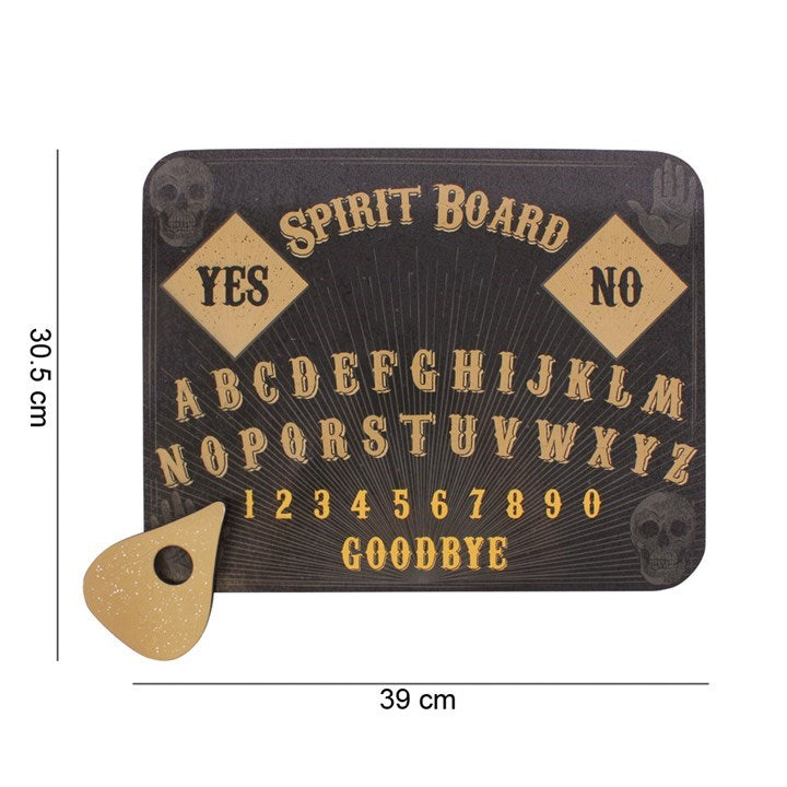 Skull Print Spirit Board – Gothic Ouija Board for Divination & Spirit Communication