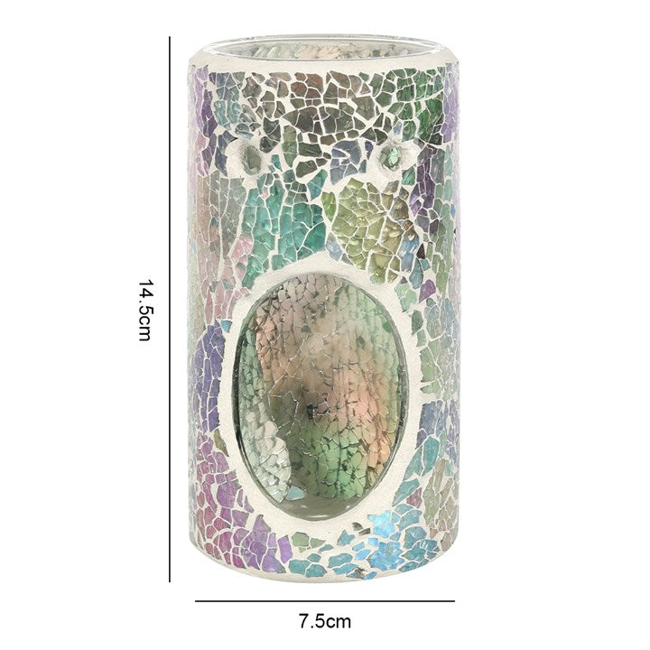 Light Blue Iridescent Crackle Oil Burner – Elegant Wax & Fragrance Diffuser for Calm & Clarity