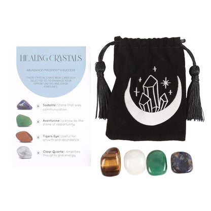 Prosperity & Success Crystal Set – Sodalite, Aventurine, Tiger’s Eye & Clear Quartz