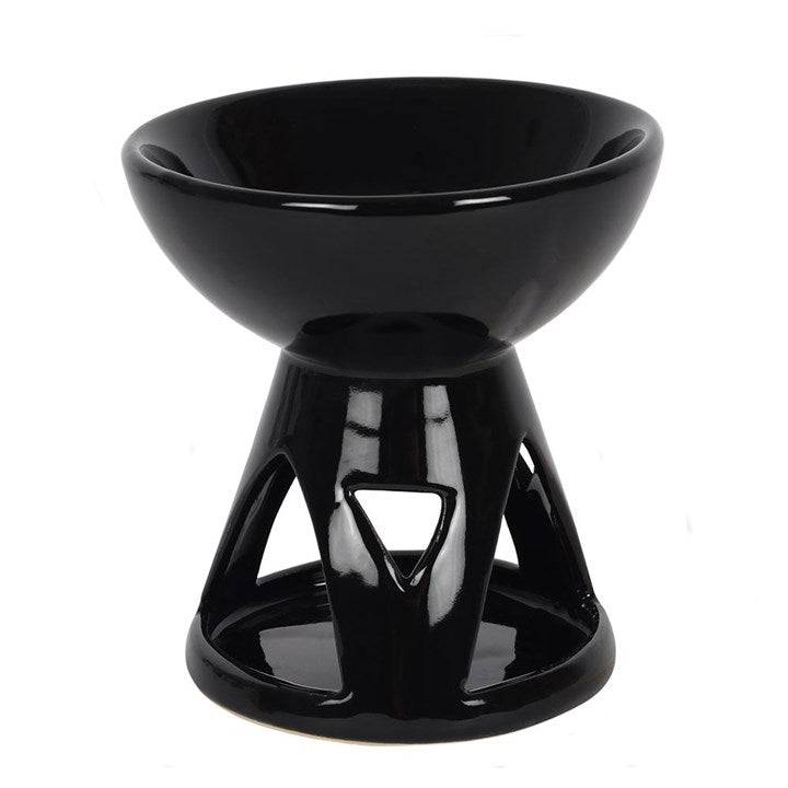 Black Ceramic Oil Burner – Modern Wax & Fragrance Diffuser with Minimalist Design