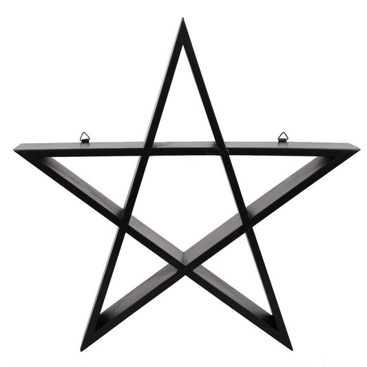 Black Pentagram Wall Art – Mystical Wooden Décor for Protection & Power