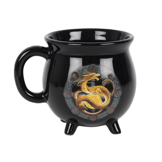 Litha Cauldron Mug – Dragons of the Sabbats, Colour-Changing Design