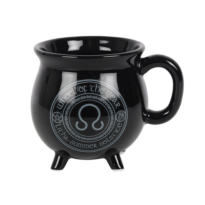 Litha Cauldron Mug – Dragons of the Sabbats, Colour-Changing Design