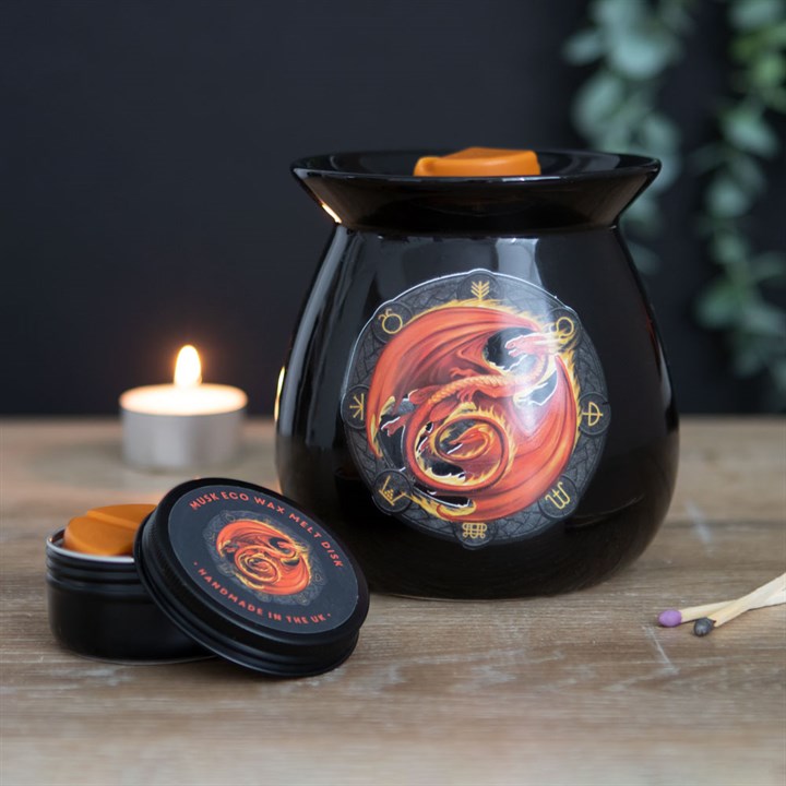 Anne Stokes Beltane Dragon Oil Burner & Musk Wax Melt Gift Set – Dragons of the Sabbat
