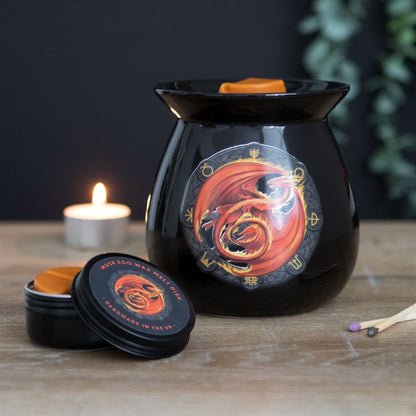 Anne Stokes Beltane Dragon Oil Burner & Musk Wax Melt Gift Set – Dragons of the Sabbat