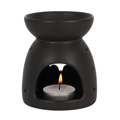 Black Bat Oil Burner – Matte Ceramic Aroma & Wax Melt Burner for Gothic & Ritual Décor