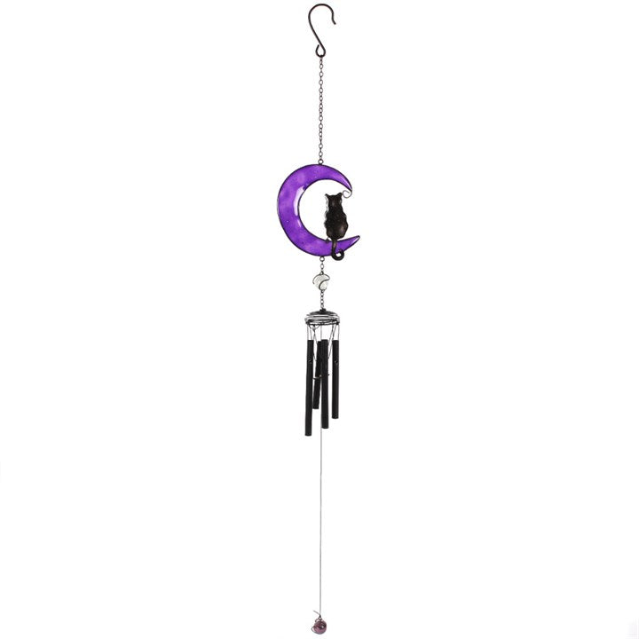 Black Cat Windchime – Mystical Familiar Symbol of Protection, Intuition & Magick | Handcrafted Ethical Décor