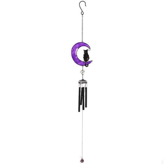 Black Cat Windchime – Mystical Familiar Symbol of Protection, Intuition & Magick | Handcrafted Ethical Décor