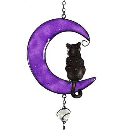 Black Cat Windchime – Mystical Familiar Symbol of Protection, Intuition & Magick | Handcrafted Ethical Décor