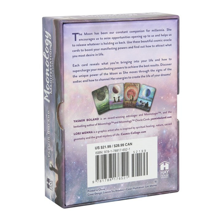 Moonology Manifestation Oracle Card Deck by Yasmin Boland – 48 Cards & Guidebook