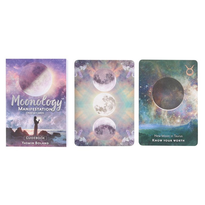 Moonology Manifestation Oracle Card Deck by Yasmin Boland – 48 Cards & Guidebook