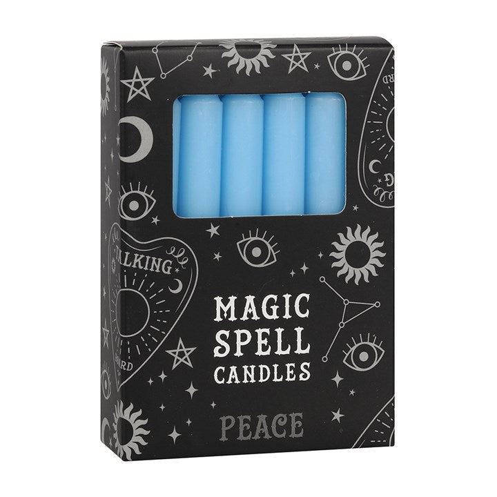 Tranquility & Healing Ritual Candle Kit – 12 Light Blue Spell Candles