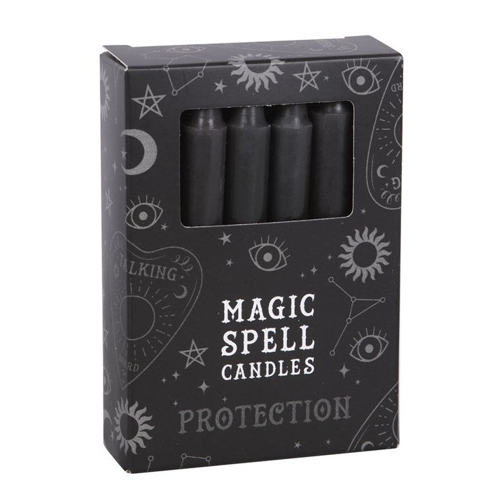 Set of 12 Black Protection Spell Candles – Ritual Candles for Banishing & Spiritual Safety