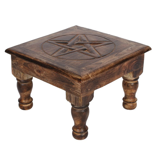 Pentagram Altar Table – Handcrafted Mangowood Ritual Surface for Sacred Practice