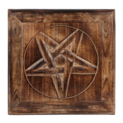 Pentagram Altar Table – Handcrafted Mangowood Ritual Surface for Sacred Practice
