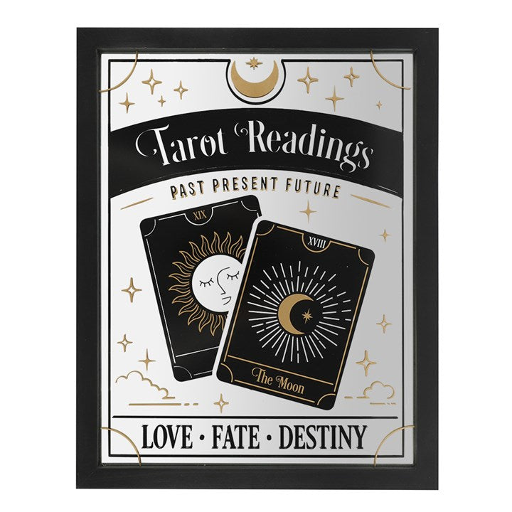 Tarot Readings Mirrored Wall Hanging – Mystical Celestial Gold Foil Décor