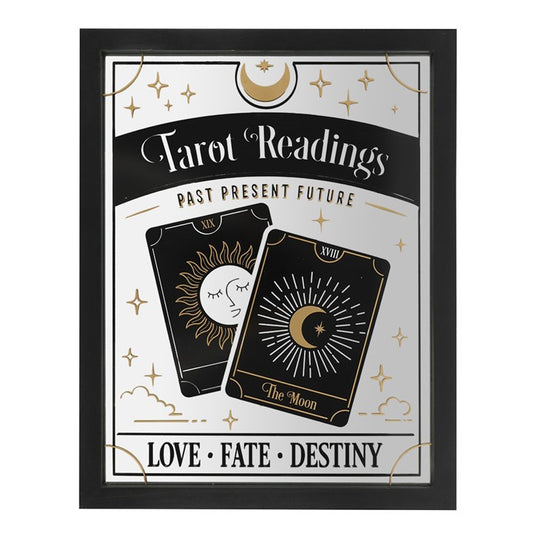 Tarot Readings Mirrored Wall Hanging – Mystical Celestial Gold Foil Décor