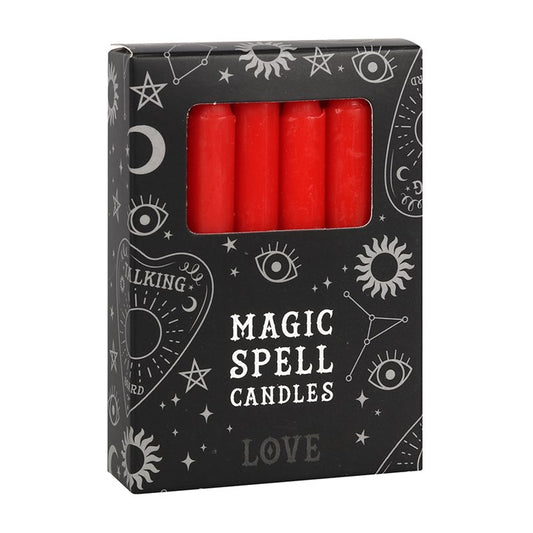 Set of 12 Red Love Spell Candles – Ritual Candles for Romance, Passion & Vitality