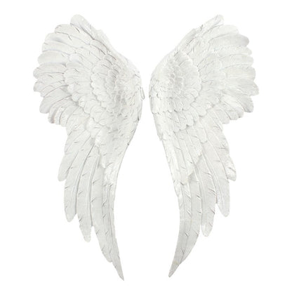 Large White Glittered Angel Wings Wall Décor – For Protection, Guidance & Serenity