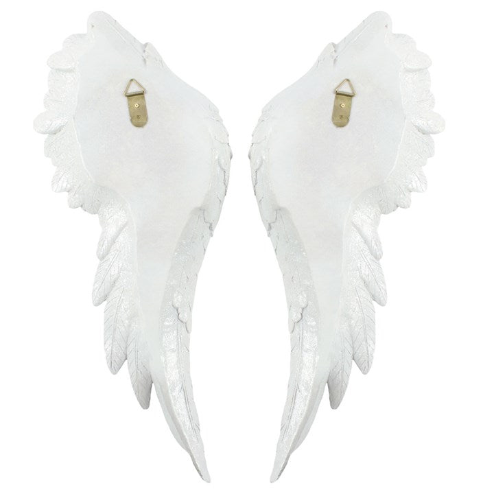 Large White Glittered Angel Wings Wall Décor – For Protection, Guidance & Serenity