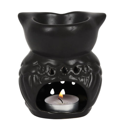 Black Owl Oil Burner – Ceramic Wax Melt & Fragrance Oil Burner for Intuition & Protection
