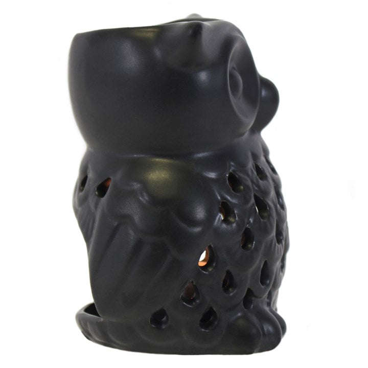 Black Owl Oil Burner – Ceramic Wax Melt & Fragrance Oil Burner for Intuition & Protection