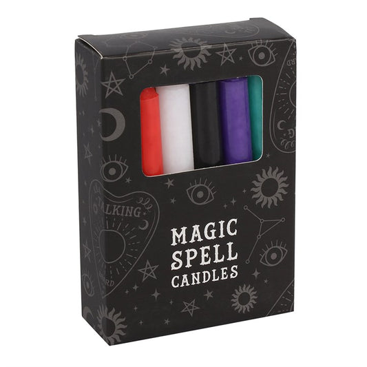Set of 12 Mixed Spell Candles – Colour Magick Ritual Candle Kit for Spells & Intentions