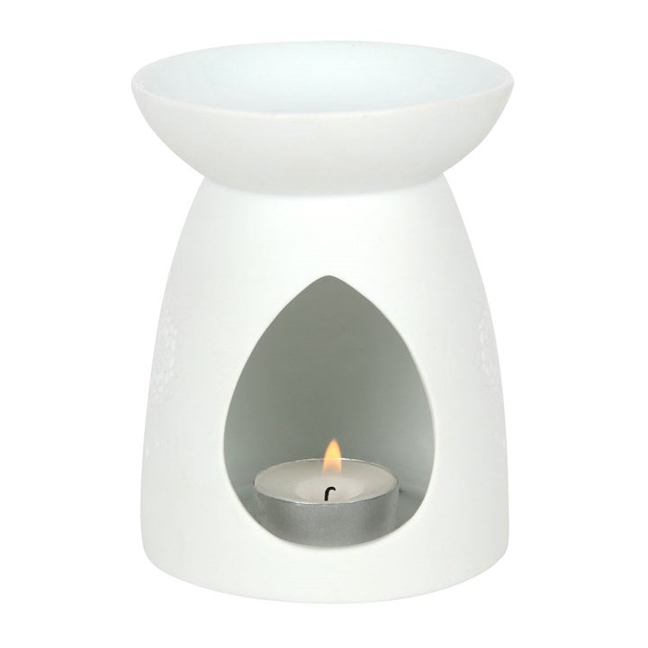 White Buddha Oil Burner – Luxury Matte Ceramic Wax & Fragrance Diffuser for Mindfulness & Spiritual Awakening