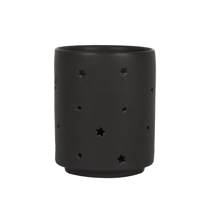 Black Ceramic Triple Moon Tealight Holder – For Lunar Rituals & Feminine Power