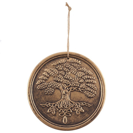 Lisa Parker Bronze Terracotta Tree of Life Plaque – Mystical Growth, Interconnection & Sacred Home Decor