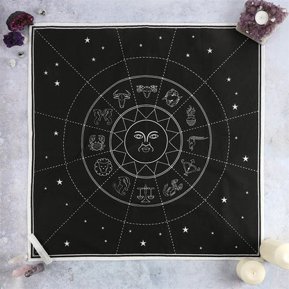 Zodiac Chart Altar Cloth – Cotton, 70 × 70cm