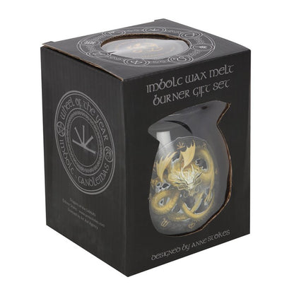 Anne Stokes Imbolc Dragon Oil Burner & Pine Wax Melt Gift Set – Dragons of the Sabbat