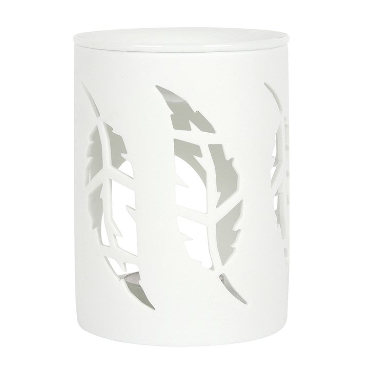 White Feather Oil Burner – Ceramic Wax & Fragrance Diffuser for Peace and Protection