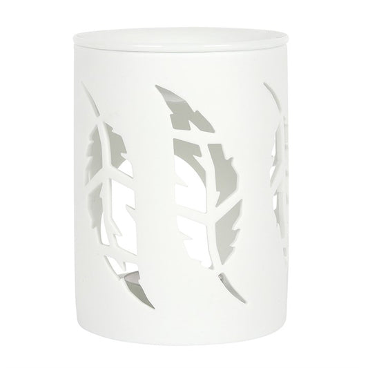White Feather Oil Burner – Ceramic Wax & Fragrance Diffuser for Peace and Protection