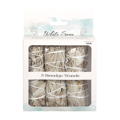 White Sage Smudge Stick Set (3 Bundles) – For Cleansing, Purification & Spiritual Rituals