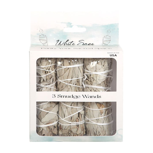 White Sage Smudge Stick Set (3 Bundles) – For Cleansing, Purification & Spiritual Rituals