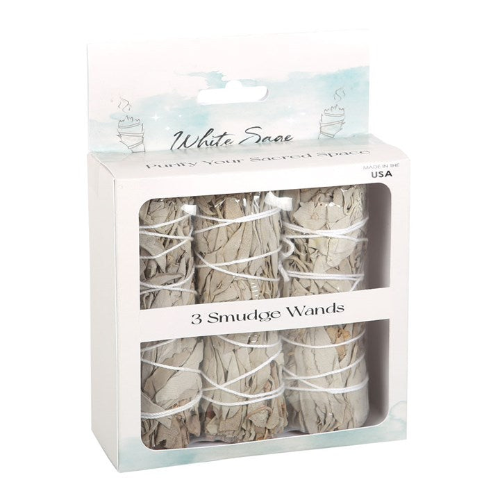 White Sage Smudge Stick Set (3 Bundles) – For Cleansing, Purification & Spiritual Rituals