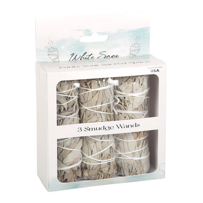 White Sage Smudge Stick Set (3 Bundles) – For Cleansing, Purification & Spiritual Rituals