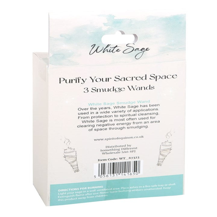 White Sage Smudge Stick Set (3 Bundles) – For Cleansing, Purification & Spiritual Rituals
