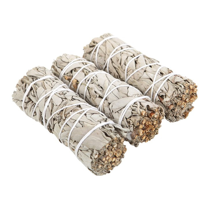 White Sage Smudge Stick Set (3 Bundles) – For Cleansing, Purification & Spiritual Rituals