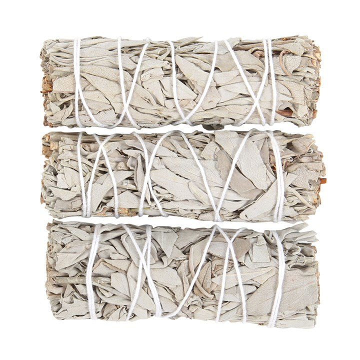 White Sage Smudge Stick Set (3 Bundles) – For Cleansing, Purification & Spiritual Rituals