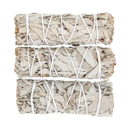 White Sage Smudge Stick Set (3 Bundles) – For Cleansing, Purification & Spiritual Rituals