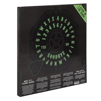 Glow in the Dark Octagon Spirit Board with Pentagram – Mystical Talking Board with Planchette