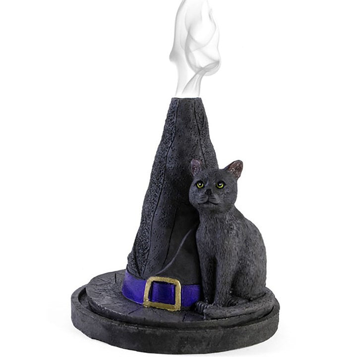 Lisa Parker Witch Hat & Cat Incense Cone Burner – Mystical Smoke Effect