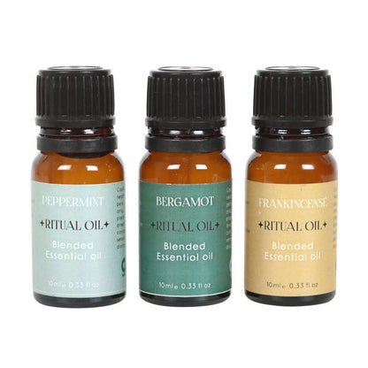 Success Ritual Essential Oil Set – Frankincense, Bergamot & Peppermint Blends for Prosperity & Confidence
