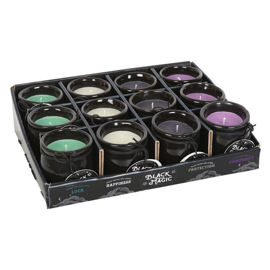 Set of 12 Cauldron Candles – Scented Halloween Candle Display for Luck, Protection & Prosperity
