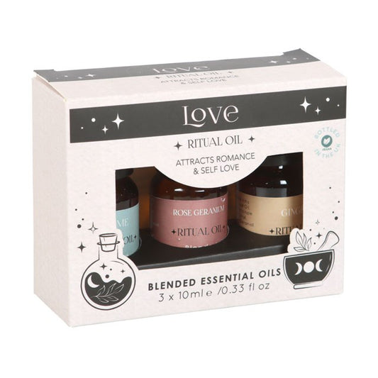 Love Ritual Essential Oil Set – Thyme, Rose Geranium & Ginger Blends for Romance, Intimacy & Connection