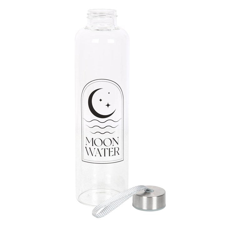 Moon Water Glass Bottle – 550ml Ritual Hydration Bottle for Lunar Charging & Intention Setting