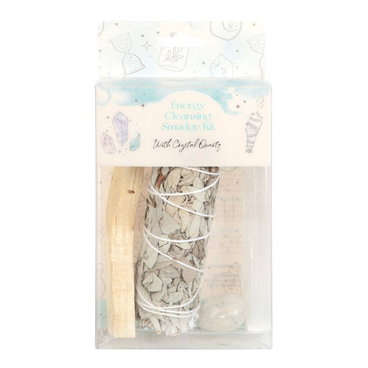 White Sage, Palo Santo & Clear Quartz Smudge Kit – For Cleansing, Protection & Inner Healing